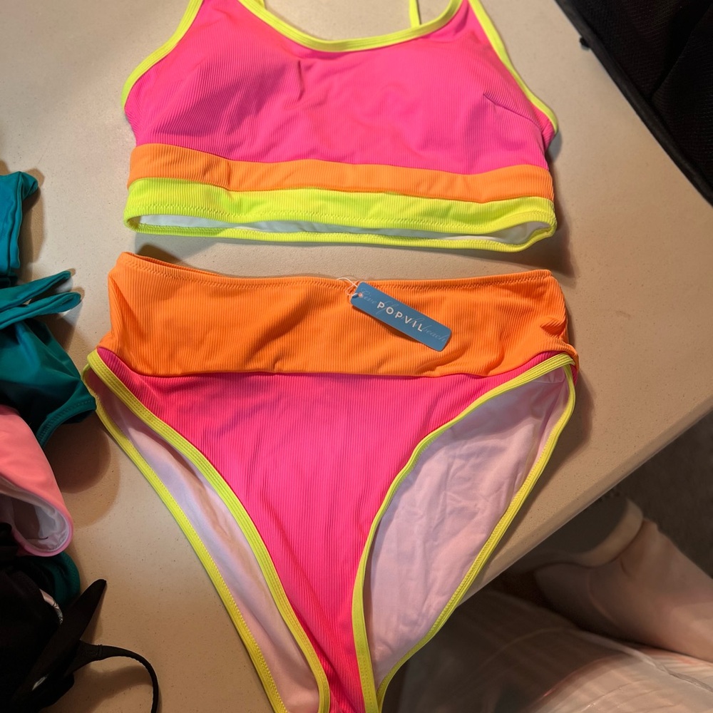 Popvil Pink and Orange Bikini Set
